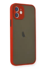 Newface iPhone 12 Mini Kılıf Montreal Silikon Kapak - Kırmızı - Görsel 2