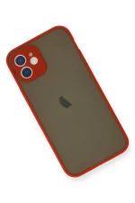 Newface iPhone 12 Mini Kılıf Montreal Silikon Kapak - Kırmızı - Görsel 3