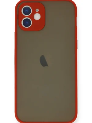 Newface iPhone 12 Mini Kılıf Montreal Silikon Kapak - Kırmızı