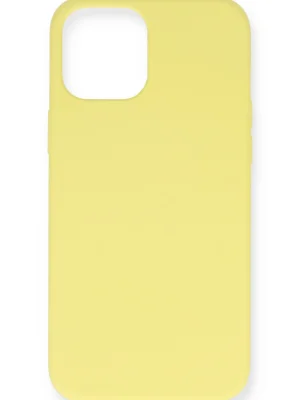 Newface iPhone 12 Mini Kılıf Nano içi Kadife Silikon - Sarı
