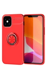 Newface iPhone 12 Mini Kılıf Range Yüzüklü Silikon - Kırmızı