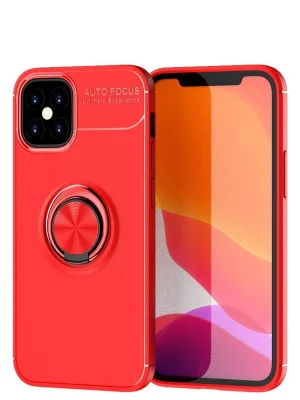 Newface iPhone 12 Mini Kılıf Range Yüzüklü Silikon - Kırmızı