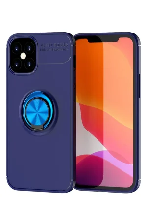 Newface iPhone 12 Mini Kılıf Range Yüzüklü Silikon - Mavi