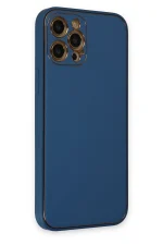 Newface iPhone 12 Pro Kılıf Coco Deri Silikon Kapak - Açık Mavi - Görsel 2