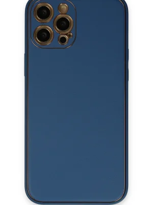 Newface iPhone 12 Pro Kılıf Coco Deri Silikon Kapak - Açık Mavi