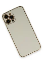 Newface iPhone 12 Pro Kılıf Coco Deri Silikon Kapak - Beyaz - Görsel 3