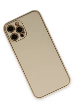 Newface iPhone 12 Pro Kılıf Coco Deri Silikon Kapak - Gold - Görsel 3