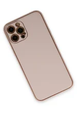 Newface iPhone 12 Pro Kılıf Coco Deri Silikon Kapak - Pudra - Görsel 3