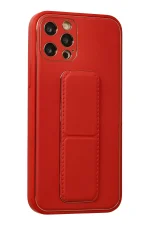 Newface iPhone 12 Pro Kılıf Coco Deri Standlı Kapak - Kırmızı - Görsel 2