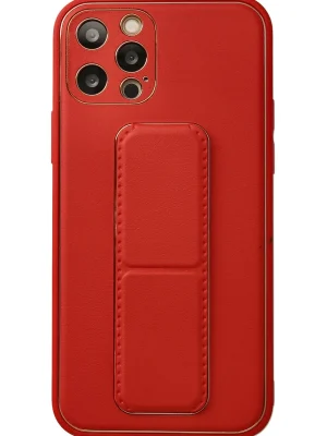 Newface iPhone 12 Pro Kılıf Coco Deri Standlı Kapak - Kırmızı