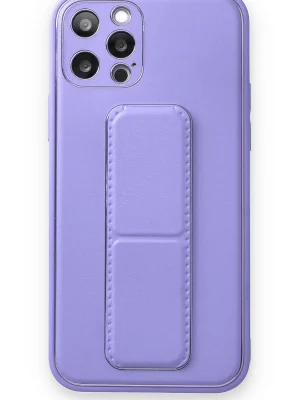 Newface iPhone 12 Pro Kılıf Coco Deri Standlı Kapak - Koyu Lila