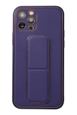 Newface iPhone 12 Pro Kılıf Coco Deri Standlı Kapak - Mor