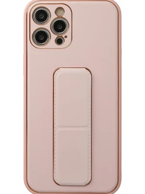 Newface iPhone 12 Pro Kılıf Coco Deri Standlı Kapak - Pembe
