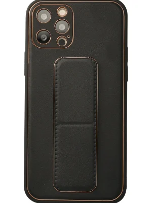 Newface iPhone 12 Pro Kılıf Coco Deri Standlı Kapak - Siyah