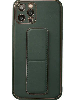 Newface iPhone 12 Pro Kılıf Coco Deri Standlı Kapak - Yeşil