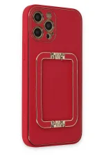 Newface iPhone 12 Pro Kılıf Coco Elit Kapak - Kırmızı - Görsel 2