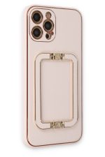 Newface iPhone 12 Pro Kılıf Coco Elit Kapak - Pudra - Görsel 2