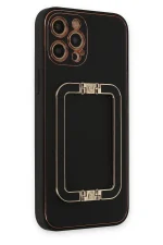 Newface iPhone 12 Pro Kılıf Coco Elit Kapak - Siyah - Görsel 2