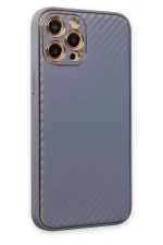 Newface iPhone 12 Pro Kılıf Coco Karbon Silikon - Gri - Görsel 2