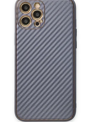 Newface iPhone 12 Pro Kılıf Coco Karbon Silikon - Gri