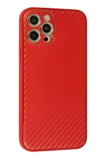 Newface iPhone 12 Pro Kılıf Coco Karbon Silikon - Kırmızı - Görsel 2