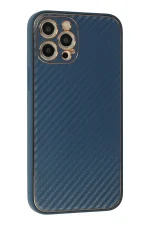 Newface iPhone 12 Pro Kılıf Coco Karbon Silikon - Mavi - Görsel 2