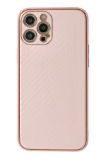 Newface iPhone 12 Pro Kılıf Coco Karbon Silikon - Pembe