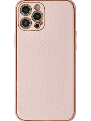Newface iPhone 12 Pro Kılıf Coco Karbon Silikon - Pembe