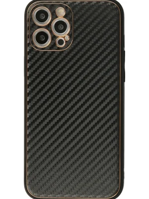 Newface iPhone 12 Pro Kılıf Coco Karbon Silikon - Siyah