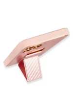 Newface iPhone 12 Pro Kılıf Coco Karbon Standlı Kapak - Pembe - Görsel 4