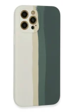 Newface iPhone 12 Pro Kılıf Ebruli Lansman Silikon - Beyaz-Gri - Görsel 3