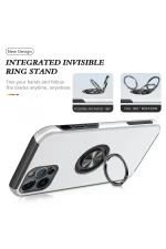 Newface iPhone 12 Pro Kılıf Elit Yüzüklü Kapak - Gümüş - Görsel 3