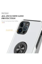 Newface iPhone 12 Pro Kılıf Elit Yüzüklü Kapak - Gümüş - Görsel 4