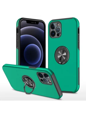 Newface iPhone 12 Pro Kılıf Elit Yüzüklü Kapak - Yeşil