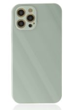 Newface iPhone 12 Pro Max Kılıf Glass Kapak - Turkuaz