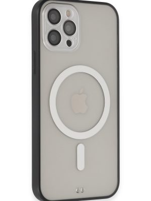 Newface iPhone 12 Pro Kılıf Grand Magneticsafe Kapak - Siyah