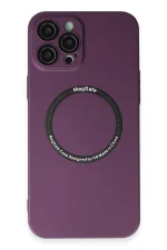 Newface iPhone 12 Pro Kılıf Jack Magneticsafe Lens Silikon - Mürdüm