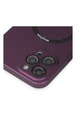 Newface iPhone 12 Pro Kılıf Jack Magneticsafe Lens Silikon - Mürdüm - Görsel 4