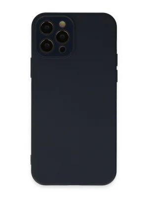 Newface iPhone 12 Pro Kılıf Lansman Glass Kapak - Lacivert