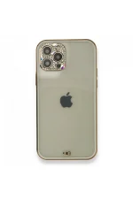 Newface iPhone 12 Pro Kılıf Liva Taşlı Silikon - Beyaz