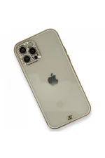 Newface iPhone 12 Pro Kılıf Liva Taşlı Silikon - Beyaz - Görsel 3