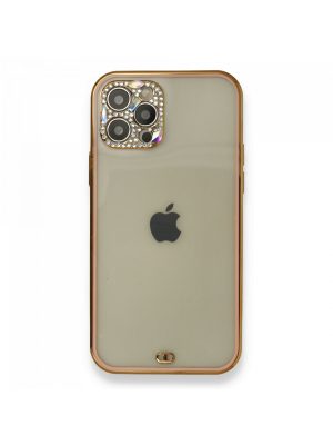 Newface iPhone 12 Pro Kılıf Liva Taşlı Silikon - Pembe