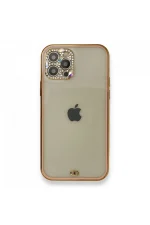 Newface iPhone 12 Pro Kılıf Liva Taşlı Silikon - Pembe