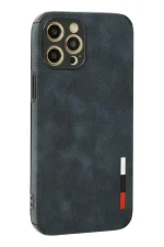 Newface iPhone 12 Pro Kılıf Loop Deri Silikon - Lacivert - Görsel 2