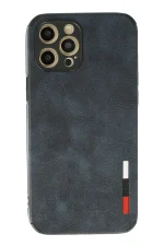 Newface iPhone 12 Pro Kılıf Loop Deri Silikon - Lacivert