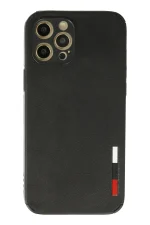 Newface iPhone 12 Pro Kılıf Loop Deri Silikon - Siyah