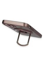 Newface iPhone 12 Pro Kılıf Lukka Magneticsafe Kapak - Kahverengi - Görsel 3