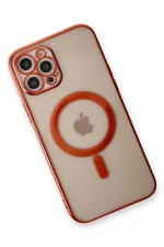 Newface iPhone 12 Pro Kılıf Magneticsafe Lazer Silikon - Kırmızı - Görsel 4