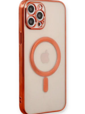 Newface iPhone 12 Pro Kılıf Magneticsafe Lazer Silikon - Kırmızı