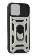 Newface iPhone 12 Pro Kılıf Pars Lens Yüzüklü Silikon - Gümüş - Görsel 2